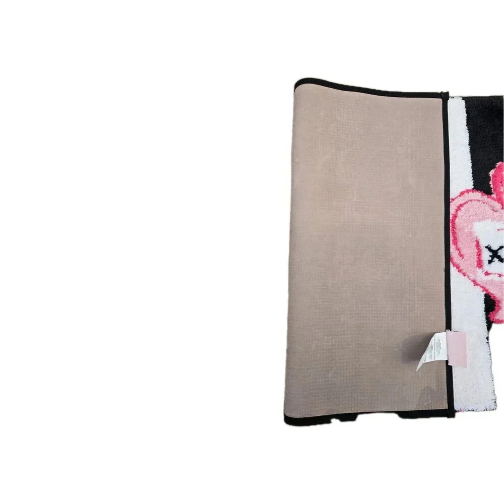 New Betsey Johnson Pink Black Perfume Soft Bathroom Bath Mat Rug Rubber Back